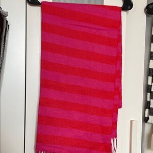 GAP Vibrant Pink and Red Striped Scarf